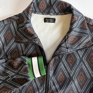 Zara Man Men's Large Diamond Pattern Full Zip Lightweight Track Jacket Rare‎